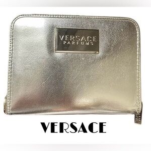 Versace Gold Wallet Luxurious Metallic Finish, *Add  On A Chain For Crossbody*